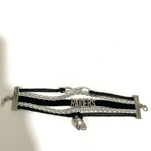 RAIDERS Love Infinity multi strand bracelet with helmet charm